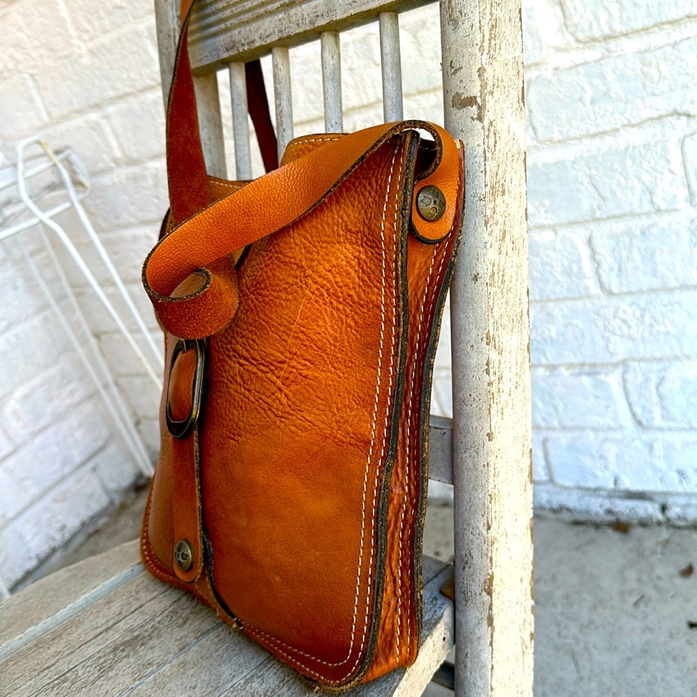 Patricia Nash Cognac Brown Leather Crossbody Bag - Picture 3 of 9